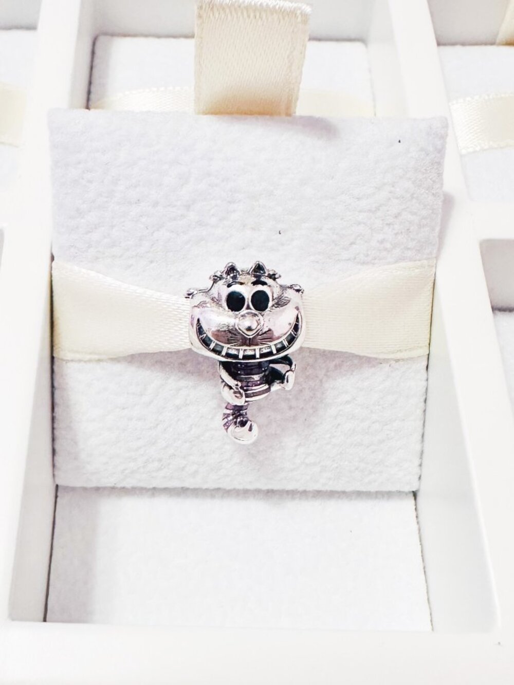 925 Sterling Silver Cheshire Cat Alice In Wonderland Fits Pandora Charm Bracelet